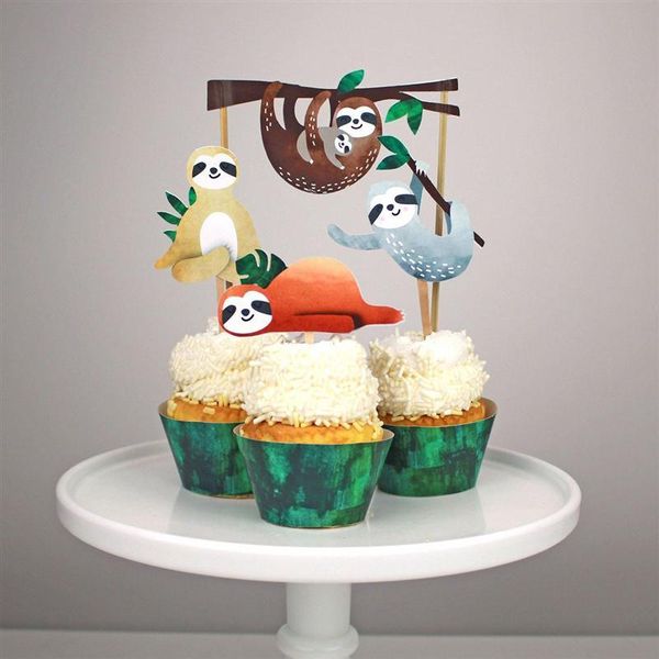 4 шт. cute sloth topper topper набор для вечеринки для вечеринки украшения кекс вставка карты фестиваль дня рождения домашнего вечеринка cip
4 шт. cute sloth topper topper набор для вечеринки для вечеринки украшения кекс вставка карты фестиваль дня рождения домашнего вечеринка cip