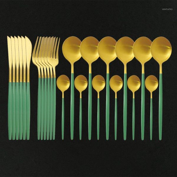 flatware sets 24pcs green gold cutlery set matte dinnenrware 304 stainless steel dinner knife fork spoon teaspoon for kitchen1
flatware sets 24pcs green gold cutlery set matte dinnenrware 304 stainless steel dinner knife fork spoon teaspoon for kitchen1