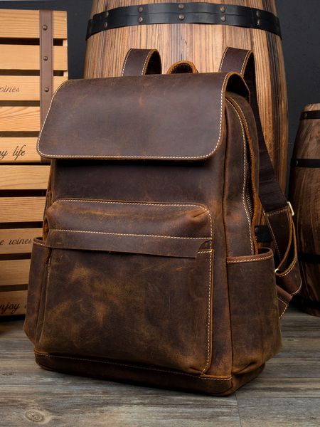 slow time crazy horse skin men's backpack leisure double shoulder women's leather travel computer bag
slow time crazy horse skin men's backpack leisure double shoulder women's leather travel computer bag
