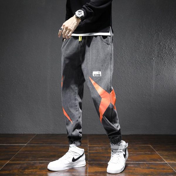 men's jeans autumn fashion drawstring high men loose casual print full length harm pants, Blue
men's jeans autumn fashion drawstring high men loose casual print full length harm pants, Blue