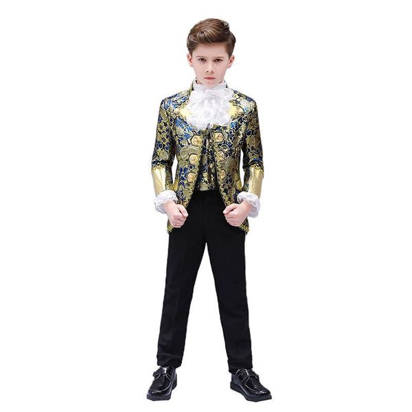 stage wear boy restoring ancient ways european children court dress acting white horse prince drama performance, Black;red
stage wear boy restoring ancient ways european children court dress acting white horse prince drama performance, Black;red