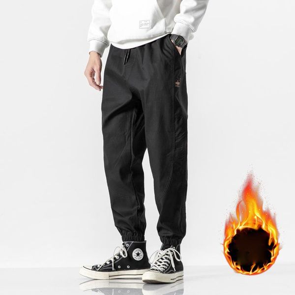 men's pants 2021 winter warm fleece three-dimensional tailoring casual loose cargo tie feet mid youth heavyweight mens clothing, Black
men's pants 2021 winter warm fleece three-dimensional tailoring casual loose cargo tie feet mid youth heavyweight mens clothing, Black