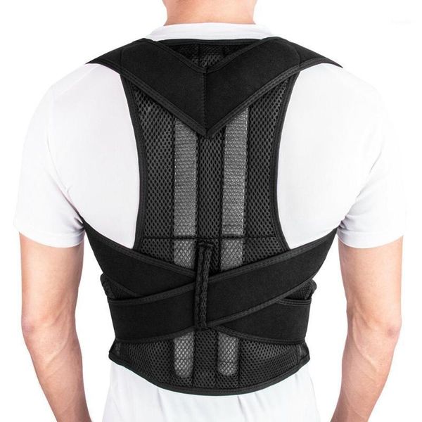 back support men adjustable posture corrector shoulder lumbar brace corset with fixing belt1, Black;blue
back support men adjustable posture corrector shoulder lumbar brace corset with fixing belt1, Black;blue