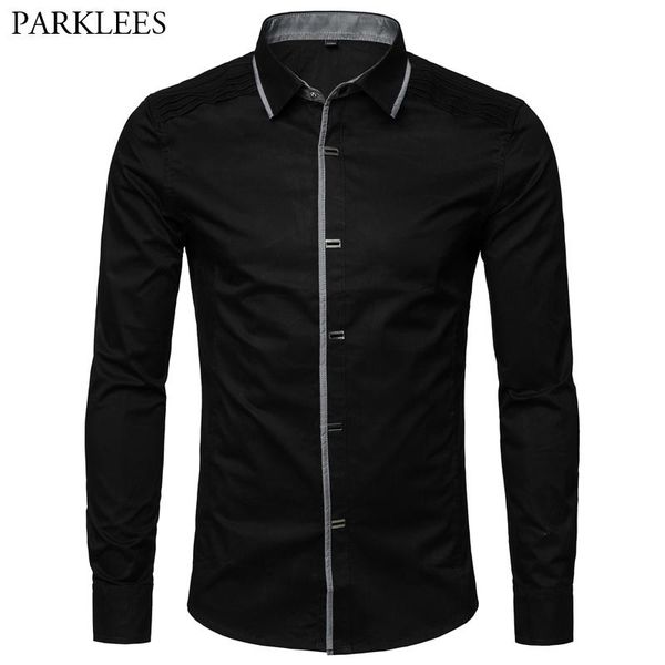 black splice shirt mens business work men dress shirts new brand cotton casual slim men long sleeve mens clothing chemise homme, White;black
black splice shirt mens business work men dress shirts new brand cotton casual slim men long sleeve mens clothing chemise homme, White;black