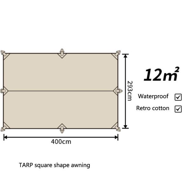 400*293cm outdoor camping tarp awning retro cotton waterproof butterfly-shaped luxury square sunshade camping tent canopy
400*293cm outdoor camping tarp awning retro cotton waterproof butterfly-shaped luxury square sunshade camping tent canopy
