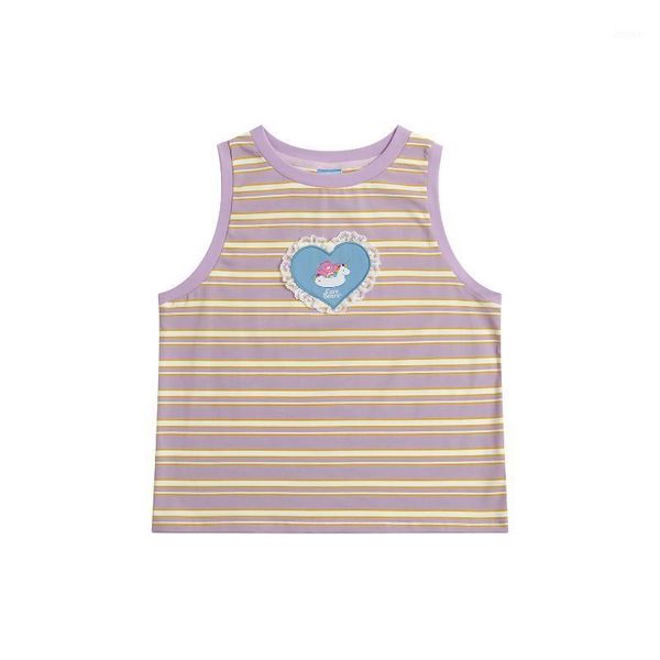 summer cute sweet ladies cotton vest striped printed round neck sleeveless t-shirt cute heart shaped bear embroidery patch1, White
summer cute sweet ladies cotton vest striped printed round neck sleeveless t-shirt cute heart shaped bear embroidery patch1, White