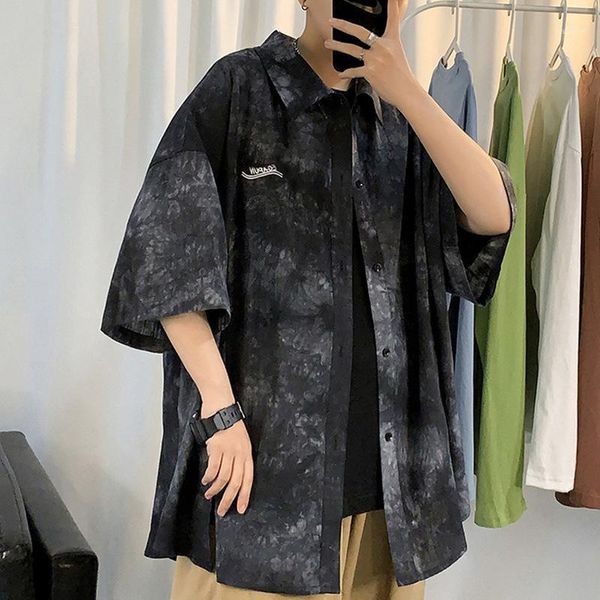 summer men's loose shirt tie-dying lapel single breasted short sleeve personality fashion male cotton cloth1, White;black
summer men's loose shirt tie-dying lapel single breasted short sleeve personality fashion male cotton cloth1, White;black