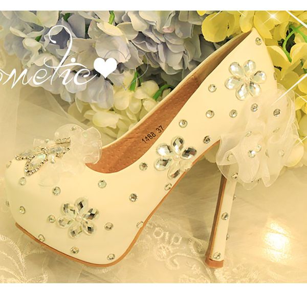 woman wedding high white heels crystal flowers bridal leather pumps party toe round platform strass shoes gsva, Black
woman wedding high white heels crystal flowers bridal leather pumps party toe round platform strass shoes gsva, Black