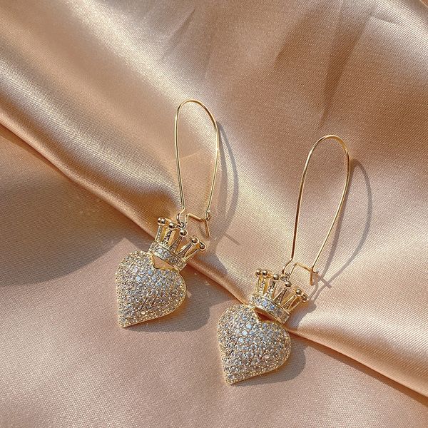 npkds korean personality crown love earrings earrings french high sense long earrings full female, Golden
npkds korean personality crown love earrings earrings french high sense long earrings full female, Golden