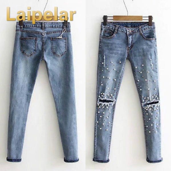 laipelar women fashion destroyed ripped pearled slim denim pants embroidered flares jeans trousers hole denim long pants1, Blue
laipelar women fashion destroyed ripped pearled slim denim pants embroidered flares jeans trousers hole denim long pants1, Blue