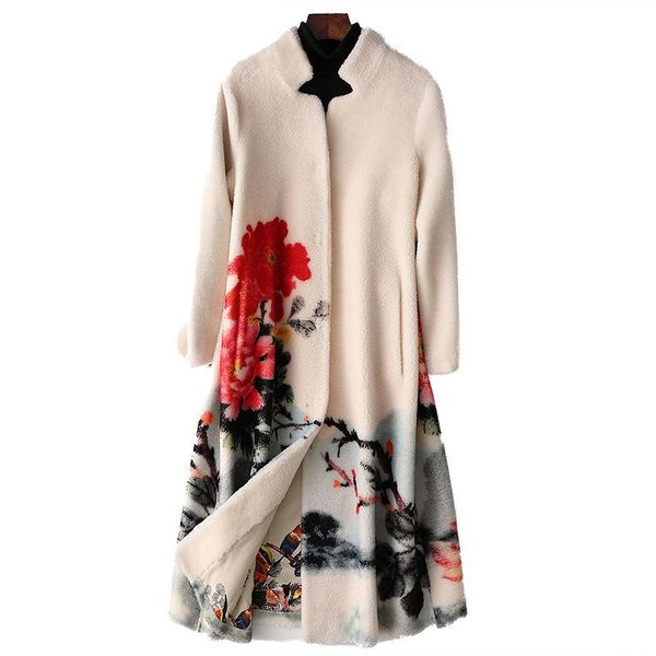 women's fur & faux coats vintage floral printed real jacket women winter bohemian medium length sheep wool overcoats thick warm parkas, Black
women's fur & faux coats vintage floral printed real jacket women winter bohemian medium length sheep wool overcoats thick warm parkas, Black