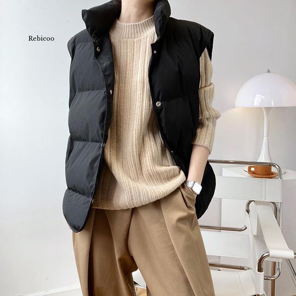 new autumn winter women down cotton vest short loose outer wear sleeveless bread coat cotton vest jacket, Black;white
new autumn winter women down cotton vest short loose outer wear sleeveless bread coat cotton vest jacket, Black;white