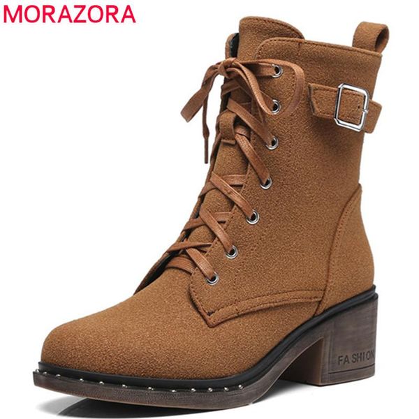 boots morazora 2021 arrival ankle for women round toe lace up autumn winter comfortable fashion square heels shoes, Black
boots morazora 2021 arrival ankle for women round toe lace up autumn winter comfortable fashion square heels shoes, Black