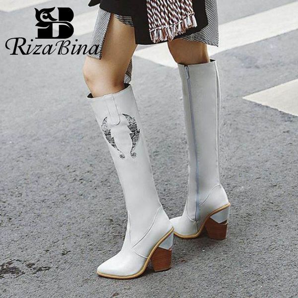rizabina new fashion shoes women knee high boots pointed toe strange heel pu leather zipper footwear western boots size 33-461, Black
rizabina new fashion shoes women knee high boots pointed toe strange heel pu leather zipper footwear western boots size 33-461, Black