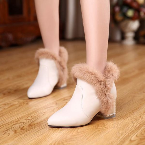xjrhxjr large size 34-43 women thick high heel ankle boots fashion pointed toe fur boots ladies snow winter warm shoes, Black
xjrhxjr large size 34-43 women thick high heel ankle boots fashion pointed toe fur boots ladies snow winter warm shoes, Black