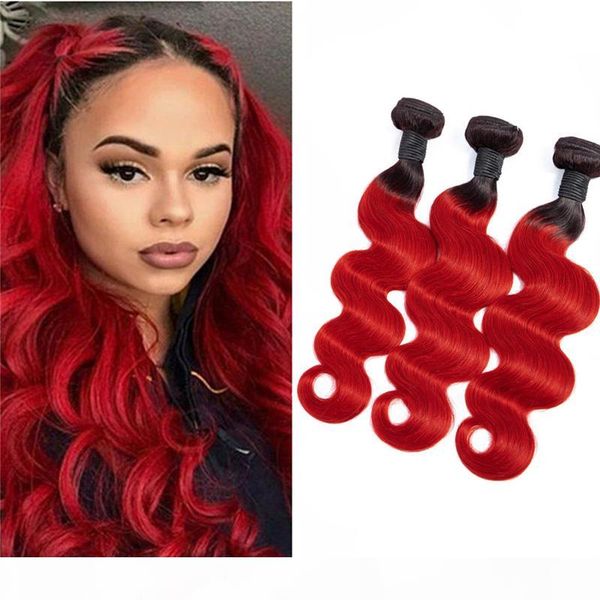 indian raw virgin hair 3 bundles 1b red two tones color body wave three pieces body wave human hair wefts 10-26inch, Black
indian raw virgin hair 3 bundles 1b red two tones color body wave three pieces body wave human hair wefts 10-26inch, Black