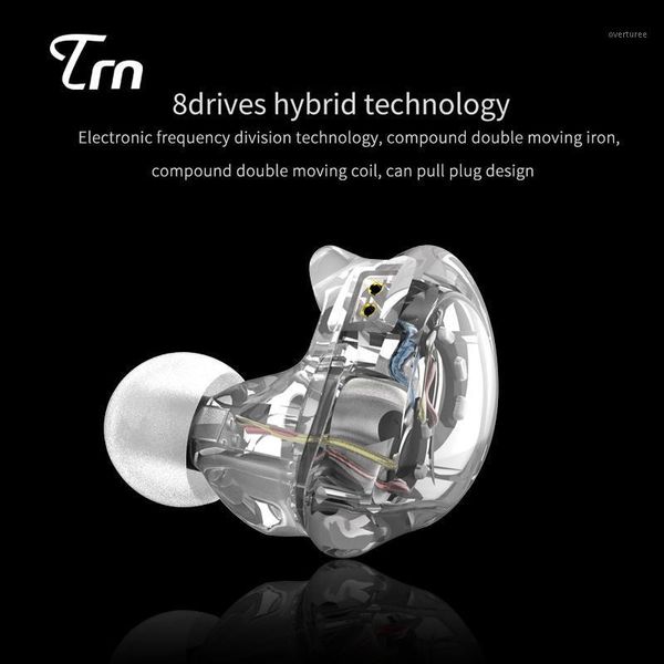 

trn v10 2ba+2dd hybrid headphones in-ear earphones 8 drivers earphone with 2pin/0.75mm dual dynamic balanced armature earbuds1
