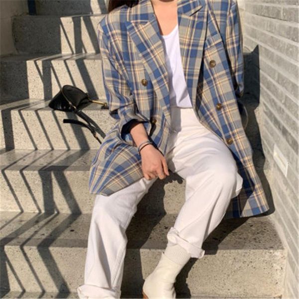 women's suits & blazers loose jackets ladies color plaid suit jacket women casual mid-length plus size female coats 2021 autumn arrival, White;black
women's suits & blazers loose jackets ladies color plaid suit jacket women casual mid-length plus size female coats 2021 autumn arrival, White;black