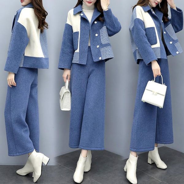 2021 new spring female two-piece suit wool ladies elegant jacket pants y475 nb4a, Gray 
2021 new spring female two-piece suit wool ladies elegant jacket pants y475 nb4a, Gray