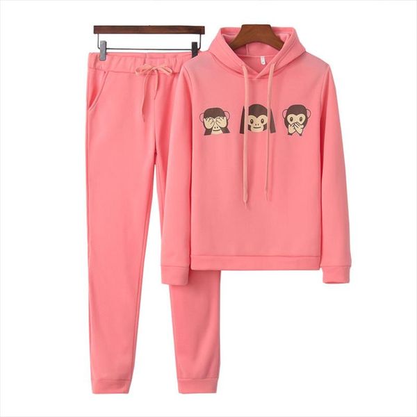 women sportswear two piece set winter home clothing cute monkey printed sweatshirt pant track suit female tracksuit outfit dg462, Gray
women sportswear two piece set winter home clothing cute monkey printed sweatshirt pant track suit female tracksuit outfit dg462, Gray