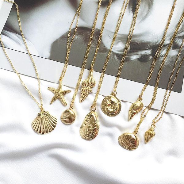 pendant necklaces qcooljly 2021 fashion gold color alloy necklace for women conch chain starfish collar summer jewelry, Silver
pendant necklaces qcooljly 2021 fashion gold color alloy necklace for women conch chain starfish collar summer jewelry, Silver