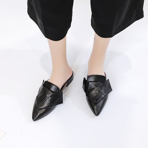 women mules slippers 2019 new pointed toe glitter low heel shoes woman soft leather bowknot flip flops female casual loafers, Black
women mules slippers 2019 new pointed toe glitter low heel shoes woman soft leather bowknot flip flops female casual loafers, Black