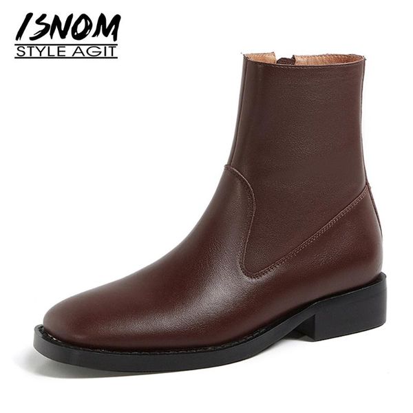 isnom real leather ankle boots women square toe zipper short booties chunky heels woman shoes platform ladies boot 2021, Black
isnom real leather ankle boots women square toe zipper short booties chunky heels woman shoes platform ladies boot 2021, Black
