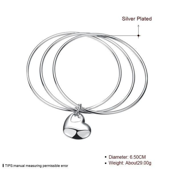new silver color wedding lady love cute women three laps hanging hearts bracelet bangle h bbyjhm, Black
new silver color wedding lady love cute women three laps hanging hearts bracelet bangle h bbyjhm, Black