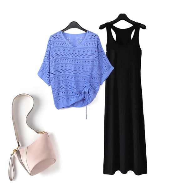 new female case 2021 sets fashion pieces out dress long women's loose mesh suits myu1, Black;white
new female case 2021 sets fashion pieces out dress long women's loose mesh suits myu1, Black;white