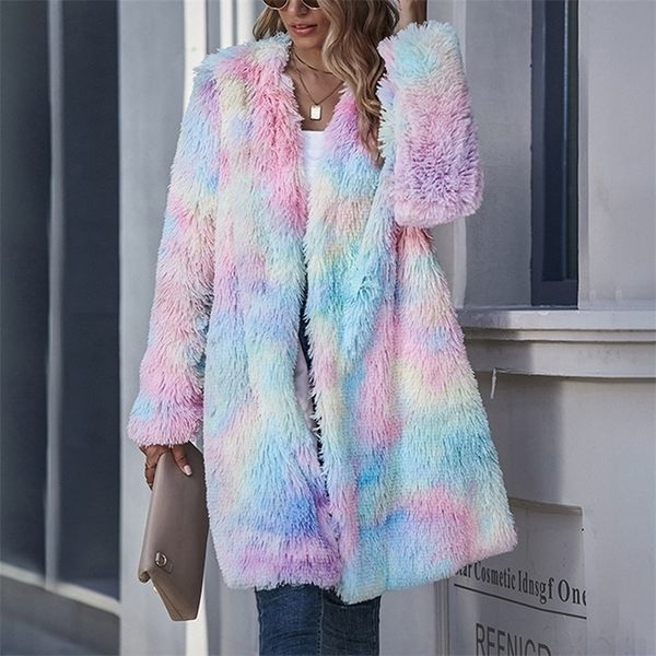 women long fleece jacket plush rainbow tie dye long sleeve coat jackets fuzzy warm coats fashion hip hop streetwear 201029, Black
women long fleece jacket plush rainbow tie dye long sleeve coat jackets fuzzy warm coats fashion hip hop streetwear 201029, Black