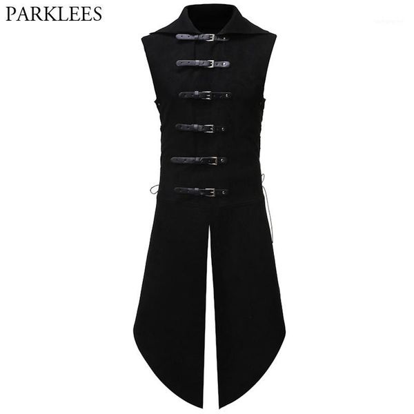 mens gothic vest victorian steampunk cosplay men vest leather button hem split long vests men renaissance halloween mens gilet1, Black;white
mens gothic vest victorian steampunk cosplay men vest leather button hem split long vests men renaissance halloween mens gilet1, Black;white