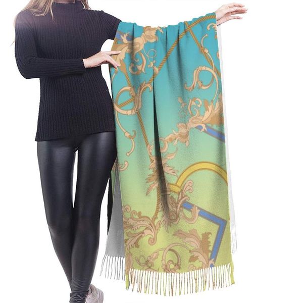 noisydesigns winter scarf for women shawls and wraps retro golden flowers gradient color lady warm soft foulard scarves blanket, Blue;gray
noisydesigns winter scarf for women shawls and wraps retro golden flowers gradient color lady warm soft foulard scarves blanket, Blue;gray