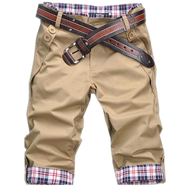 men's shorts summer beach casual men plaid patchwork turn up cuff fifth pants trousers, White;black
men's shorts summer beach casual men plaid patchwork turn up cuff fifth pants trousers, White;black
