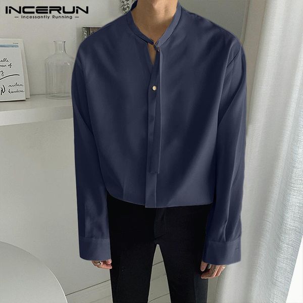 men shirt solid color streetwear long sleeve handsome camisa korean style loose lace up fashion casual shirts incerun s-5xl, White;black
men shirt solid color streetwear long sleeve handsome camisa korean style loose lace up fashion casual shirts incerun s-5xl, White;black