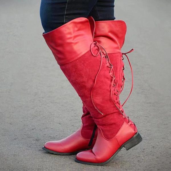 boots pu leather women knee high autumn winter low heels riding long platform cross strap ladies shoes zapatos mujer, Black
boots pu leather women knee high autumn winter low heels riding long platform cross strap ladies shoes zapatos mujer, Black