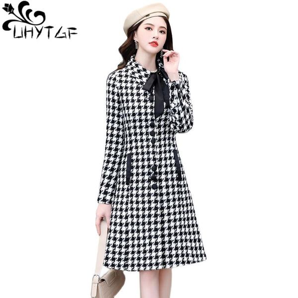 women's wool & blends uhytgf autumn winter woolen coat women fashion plaid elegant female outerwear single breasted korean slim plus si, Black
women's wool & blends uhytgf autumn winter woolen coat women fashion plaid elegant female outerwear single breasted korean slim plus si, Black