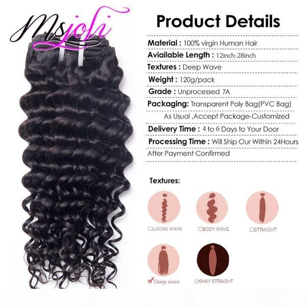 brazilian virgin human hair clip in extension deep wave full head natural color beauty hair 7pcs set 12-28 inches by msjoli, Black;brown
brazilian virgin human hair clip in extension deep wave full head natural color beauty hair 7pcs set 12-28 inches by msjoli, Black;brown