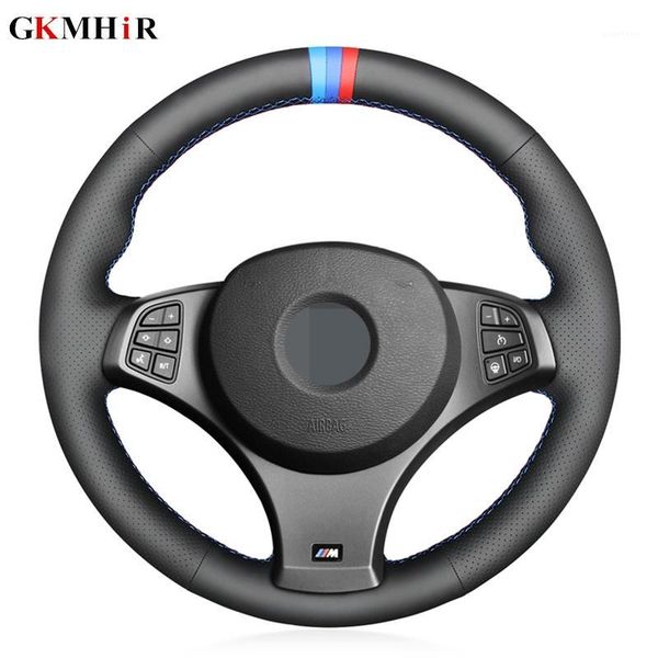black soft genuine leather diy hand-stitched car steering wheel cover for x3 (m sport) e83 2005-20101 
black soft genuine leather diy hand-stitched car steering wheel cover for x3 (m sport) e83 2005-20101