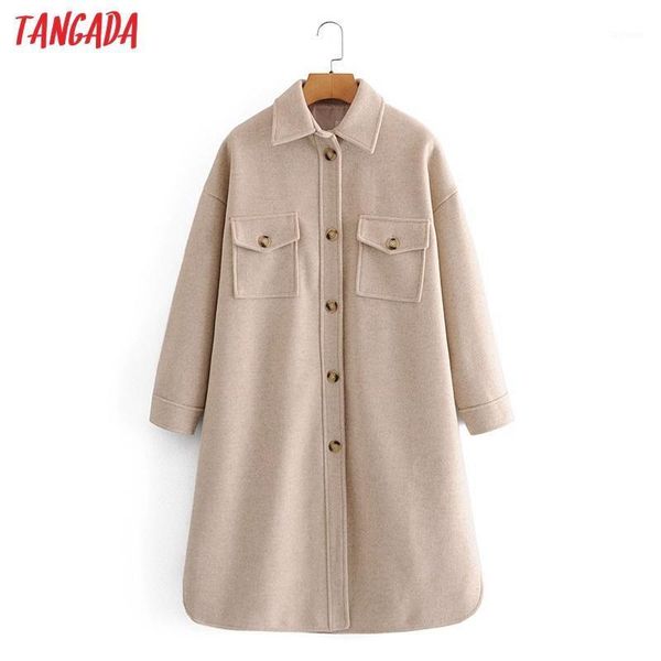 tangada women 2020 winter beige thick warm woolen coat pockets office lady outerwear chic long overcoat je2401, Black
tangada women 2020 winter beige thick warm woolen coat pockets office lady outerwear chic long overcoat je2401, Black