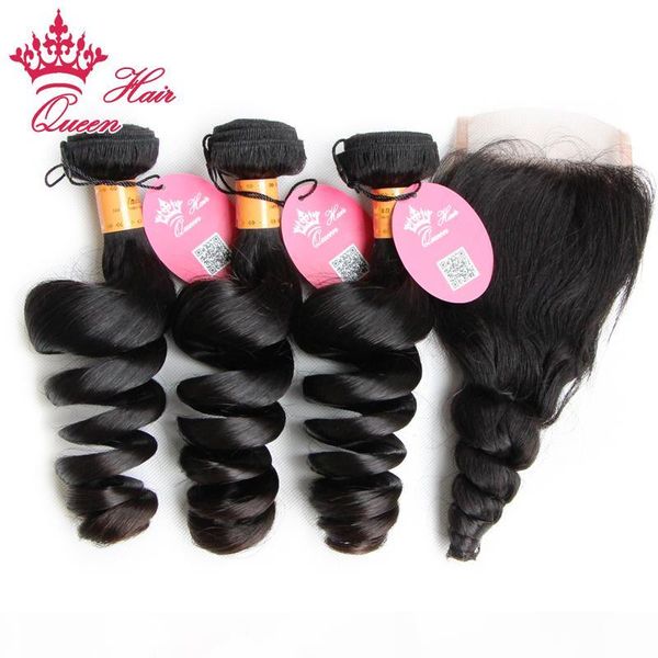 queen hair virgin human hair with closure 4pcs lot, indian hair bundles with lace closures 100% unprocessed loose wave dhl free, Black
queen hair virgin human hair with closure 4pcs lot, indian hair bundles with lace closures 100% unprocessed loose wave dhl free, Black