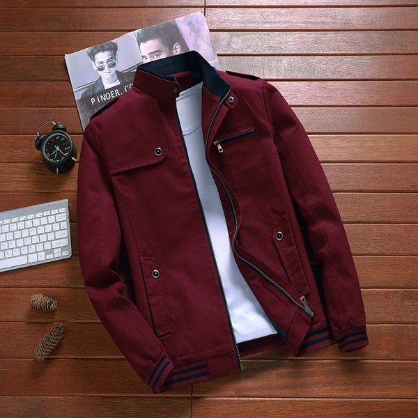 new popular men's jacket in spring 2019 cotton wash slim casual stand collar handsome men's coat, Black;brown
new popular men's jacket in spring 2019 cotton wash slim casual stand collar handsome men's coat, Black;brown