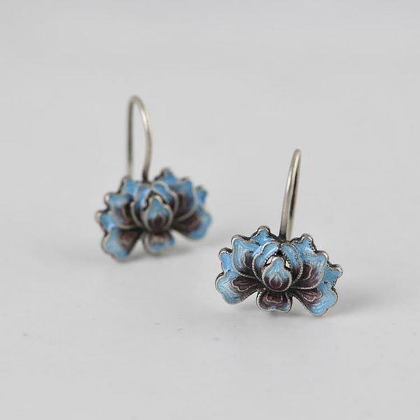 original design enamel porcelain lotus shaped earrings chinese retro court style elegant minority charm women's brand jewelry, Silver
original design enamel porcelain lotus shaped earrings chinese retro court style elegant minority charm women's brand jewelry, Silver