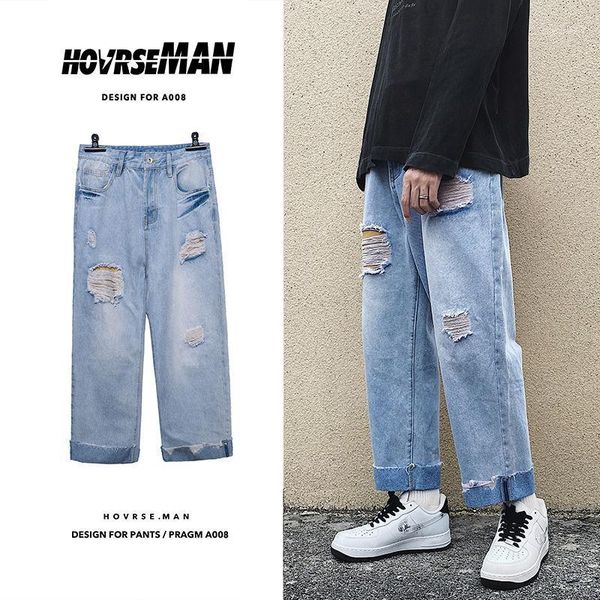 ripped jeans men's fashion retro casual straight jeans pants men streetwear wild loose hip-hop hole denim trousers mens -5xl1, Blue
ripped jeans men's fashion retro casual straight jeans pants men streetwear wild loose hip-hop hole denim trousers mens -5xl1, Blue