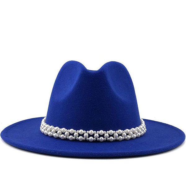 wide brim hats autumn winter fedora hat for women pearl woolen hat, retro british style solid color classic flat jazz, Blue;gray
wide brim hats autumn winter fedora hat for women pearl woolen hat, retro british style solid color classic flat jazz, Blue;gray