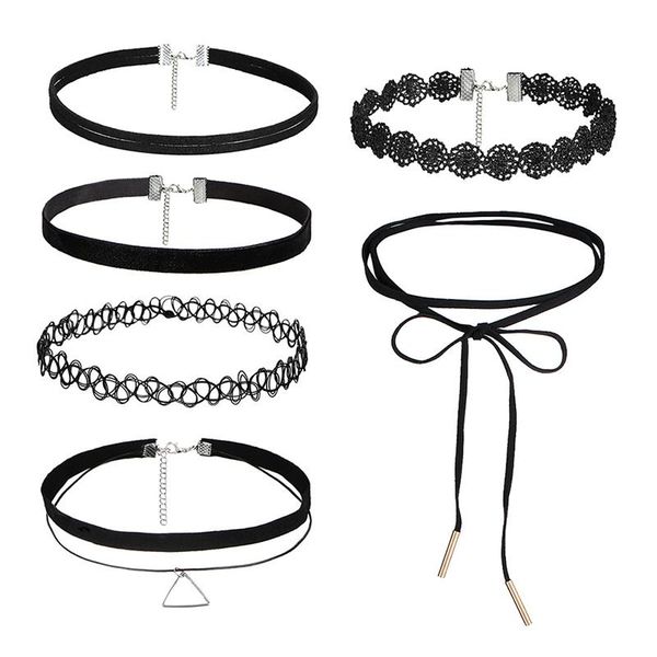 6pcs/set lace leather velvet collier women collar femme chocker jewelery punk style choker necklaces gothic necklace black, Golden;silver
6pcs/set lace leather velvet collier women collar femme chocker jewelery punk style choker necklaces gothic necklace black, Golden;silver