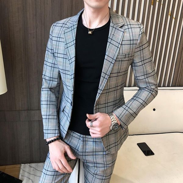 2020 spring wedding suit men casual slim fit mens suits with pants classic lattice business formal dress suit costume homme, White;black
2020 spring wedding suit men casual slim fit mens suits with pants classic lattice business formal dress suit costume homme, White;black