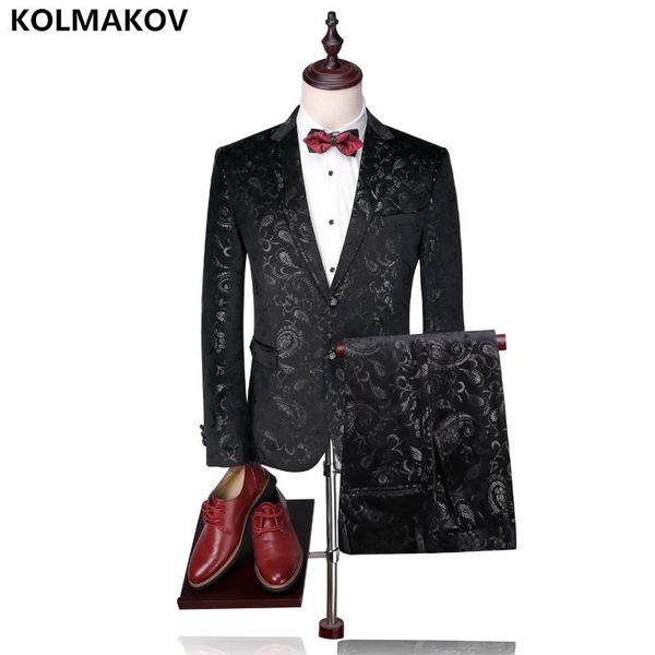 men's suits & blazers 2 pieces jacket+pants wedding dress for groom slim fit flower print suit homme fashion style male formal costume, White;black
men's suits & blazers 2 pieces jacket+pants wedding dress for groom slim fit flower print suit homme fashion style male formal costume, White;black