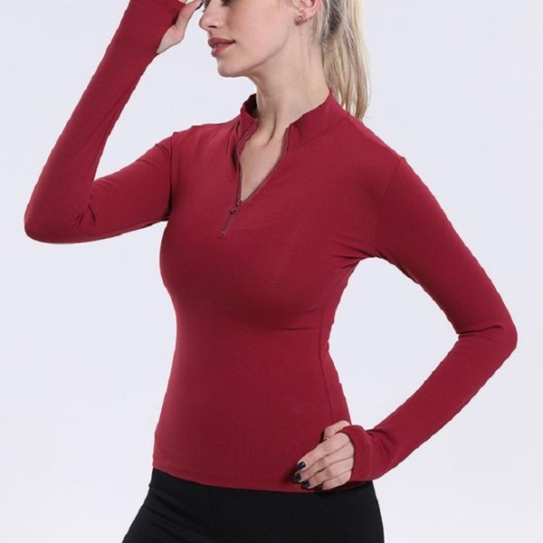 half zipper athletic sport shirts women slim fit long sleeved fitness yoga crop sizem, White
half zipper athletic sport shirts women slim fit long sleeved fitness yoga crop sizem, White