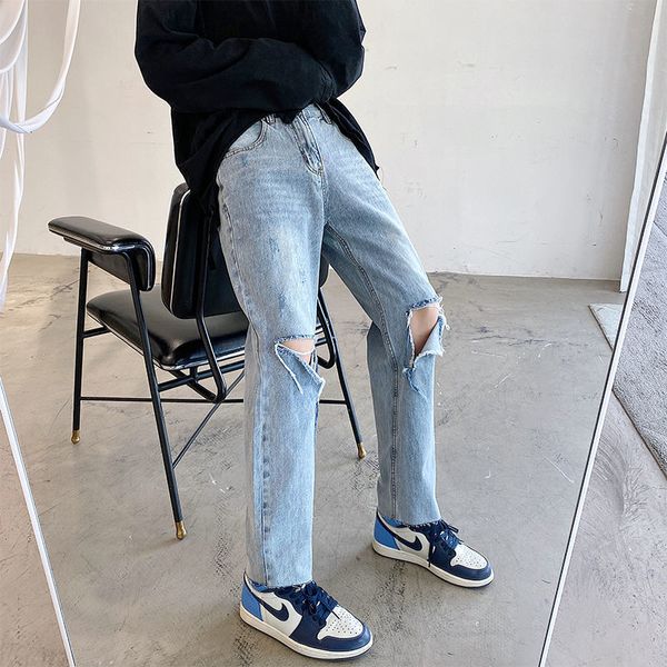 2021 men's breeches -autumn thin new broken straight jeans young clothes 7nnc, Blue
2021 men's breeches -autumn thin new broken straight jeans young clothes 7nnc, Blue