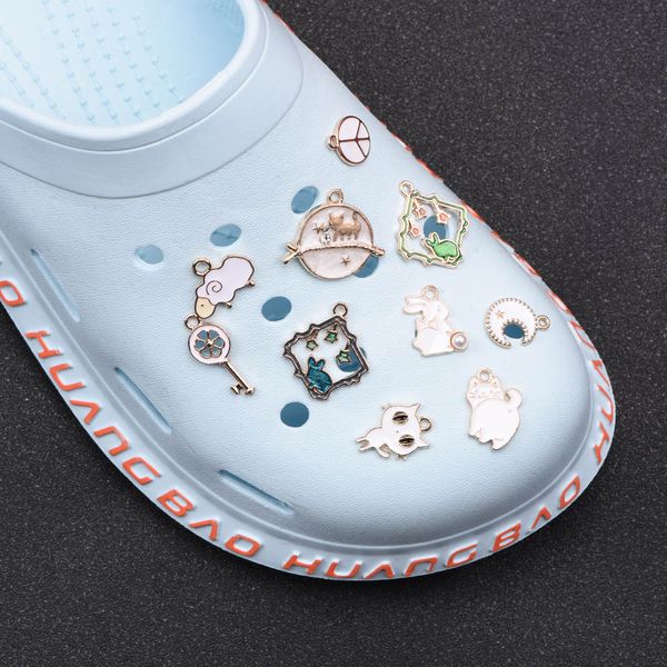 custom moon rabbit metal designer design cute charms customized cat button shoe charm for kids, White;pink
custom moon rabbit metal designer design cute charms customized cat button shoe charm for kids, White;pink